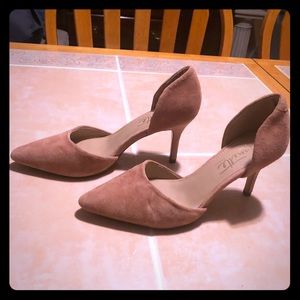 Tan Suede D’Orsay Heels